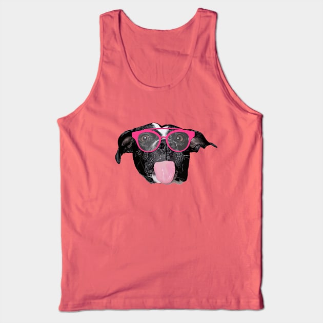 Sexy dog with pink glasses Tank Top by thedailysoe